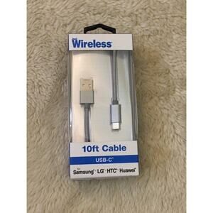 Just Wireless 10ft Braided Type-C to USB-A Cable - Slate